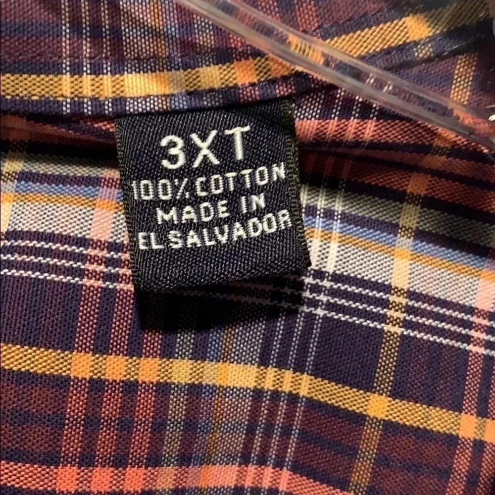 Roundtree & Yorke Plaid Button-Down Shirt 3XLT